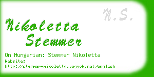 nikoletta stemmer business card